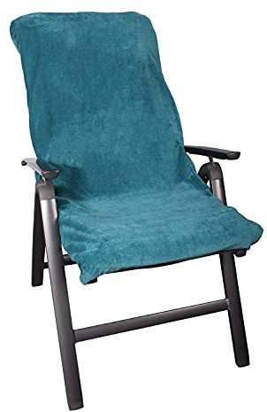 jilda-tex Schonbezug für Gartenliege Stuhlauflage Strandliege Sonnenliege Liegen-Stuhl Auflage 100% Baumwolle 65x130 cm (Stuhlauflage Petrol)