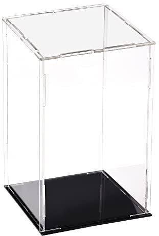 sourcing map Acryl Klar Vitrine Box Staubdichter Schutz Würfel Sammlerstück Ausstellungsbox 10x10x20cm