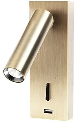 Meanyee Lampe de lecture murale led lampes de chevet lampes de tête de lit avec interrupteur/port de chargeur USB/bras réglable / 3W led/finition bronze/MY-WN218T