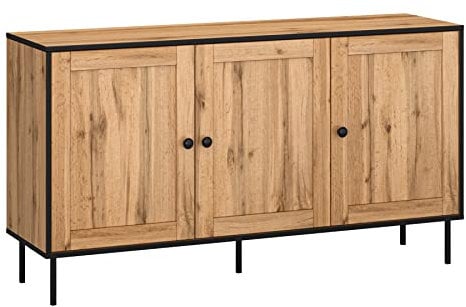 Target Home Sideboard Loft Oak Wotan Anrichte 3 Türen Ablagen Highboard auf Metallbeinen (3 Türen)
