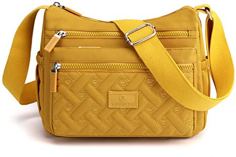 XUDREZ Damen-Umhängetasche, mehrere Taschen, Umhängetasche, Umhängetasche, Reisetasche, Handtasche, gelb