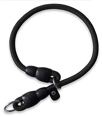 LOS ANDES Collar deslizante para perro, collar de estrangulamiento para entrenamiento de perros, collar de cuerda de nailon con tapón ajustable, collar de perro martingala redondo sin tirones para