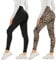 AMIYOYO 2er Pack Leggings für Damen High Waist Leggins Blickdicht Elastische Bauchweg Hosen Weiche Sporthose für Yoga Fitness Outdoor Freizeit(Leopardenmuster*2,L-XL=DE42-48)