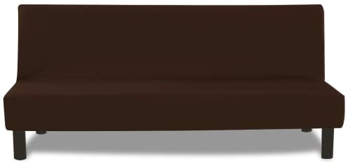 FIGOOO Sofabezug ohne Armlehnen 3 Sitzer Elastisch Sofa Überzug Armloser Waschbar Sofaüberwurf Sofahusse Schonbezug für Clic Clac Couchbezug ohne Armlehne,Dunkelbraun