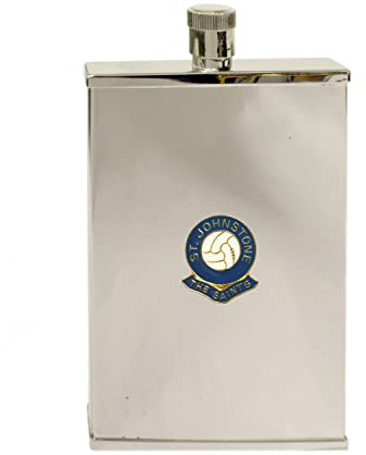 Knight Pocket Flask, Blue Or White, Metal, Polished, Football Shape, 6 Fluid Ounces