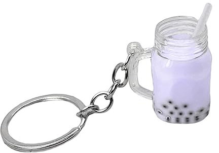 Gereiny LLLucky Mignon Bubble Tea Porte-clés Charms KawaiiCar Sac À Dos Porte-clés Sac Pendentif Couple Cadeau Mini Tasse Pendentifs avec Anneaux Porte-clés