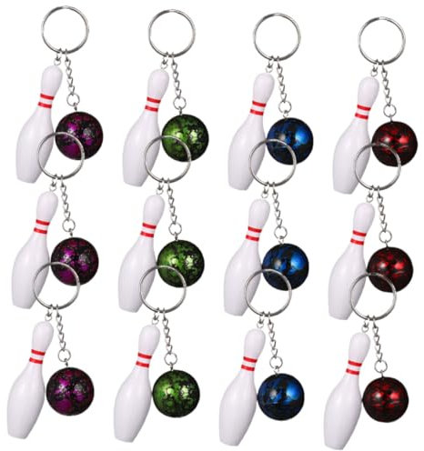 Kisangel 12pcs Bowling Keychain Bowl a Rama Bowling Game Bowling Ornament Sports Key Rings Creative Key Ring Baseball Baseball Keychains Bowling Ball Key Chain Small Sports Keychains