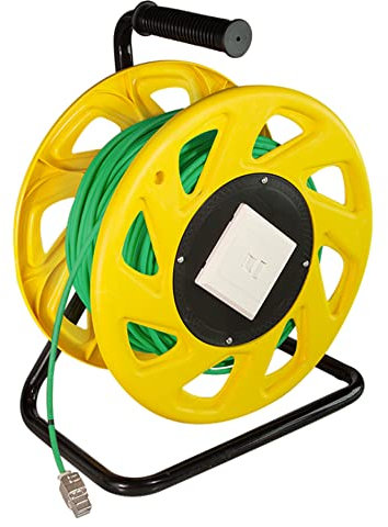 LOGILINK 070330 Patchkabel Cat.7 Plug RJ45 S/FTP PUR mit Kabeltrommel 60 m Grün Grün