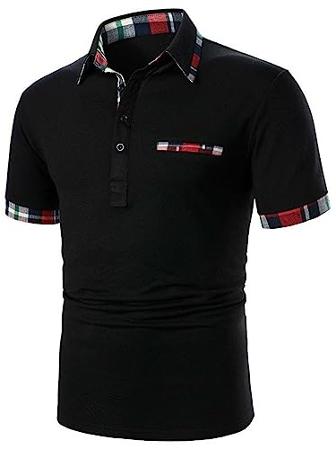TDEOK Polohemd Herren 5XL Mit Brusttasche - Poloshirt Herren Kurzarm Mit Tasche - Poloshirt Herren XXL Regular Fit - Schwarze Poloshirts Herren XL - Poloshirt Herren Baumwolle Mit Tasche - Sommer