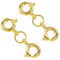 2PCS Silver Double Clasps Silver Necklace Extension Clasp Sterling Silver Spring Double Clasps for Necklace Bracelet Jewelry Making (Golden, 6mm)