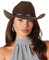 NociHah Western-Cowboyhut aus Filz für Damen und Herren, klassischer Fedora mit aufrollbarer Krempe und Gürtelschnalle