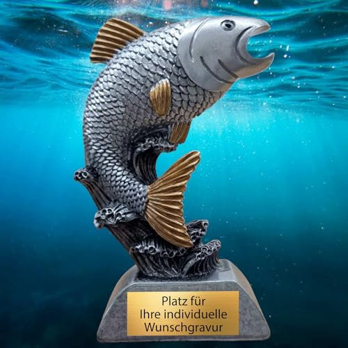eberin · XS Fisch Pokal – Perfekte Auszeichnung für leidenschaftliche Angler, Angelwettbewerbe, Vereinsfest, Angelurlaub · Motiv: Meerforelle · personalisierbar (MIT Gravur)