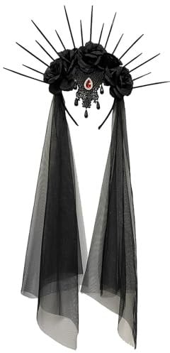 Birtern Gothic Black Lace Veil Headband - Black Veil for Girls & Women, Halloween, Bridal Shower, Party Cosplay