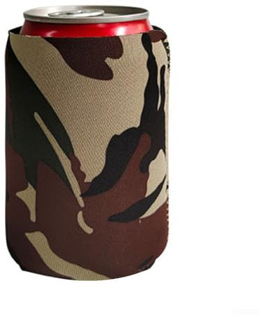 Gdfnmogo Funda para botella de agua, enfriadores de latas de neopreno, fundas para latas de bebidas, aisladores para botellas de cerveza para bebidas frías o calientes (camuflaje)