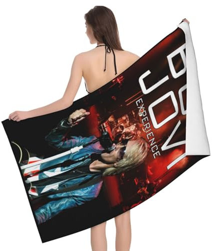 Stepgrais Bon Rock Band Jovi Badetuch Für Erwachsene Mikrofaser-Strandtuch Schnelltrocknendes Badetuch Leichtes Reisehandtuch Mit Tasche Für Fitnessstudio Camping Schwimmen Yoga 80 X 130 cm