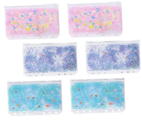 VILLCASE 6stücke Blindertaschen Ordnertasche Reißverschluss-aufbewahrungstasche Loseblatttasche Aus Strapazierfähigem Pvc-material