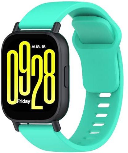 FTRONGRT Cinturino Compatibile con Xiaomi Redmi Watch 5 Lite/Xiaomi Redmi Watch 5 Active, Morbido Silicone, Confortevole Cinturino di Ricambio.Verde Acqua