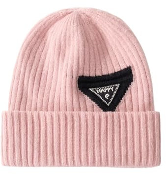 ZALXOZYL Beanie Mütze Damen, Damen Mütze Winter - Warme, Verdickte, Winddichte Strickmütze und Frostschutz für Outdoor, Camping- Unisex, Dünne Mütze Herren Pink One SI