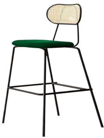 DRINGP Barhocker, Barstuhl, helles Rattan, Barhocker, drehbare Rückenlehne, hoher Hocker, Zuhause, moderner Hotelstuhl, Barhocker (Orange, A)