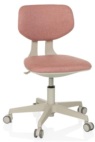 hjh OFFICE Kinderdrehstuhl mit höhenverstellbarer Rückenlehne KIDDY Classic Schreibtischstuhl für Kinder von 5-10 Jahre mit Spezialrollen, Rosa