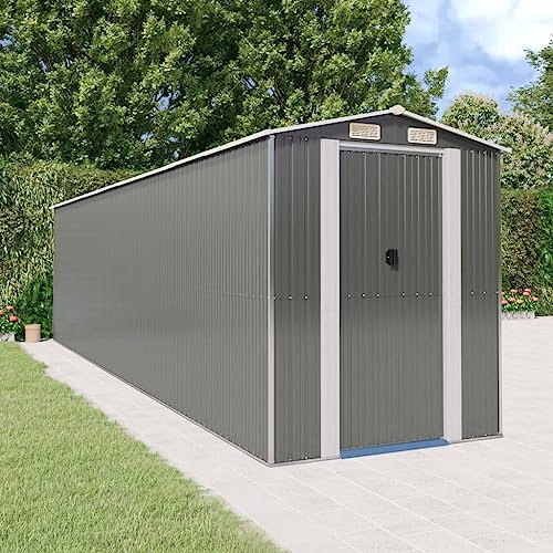 Gartenhaus Hellgrau 192x772x223cm Stahl verzinkt