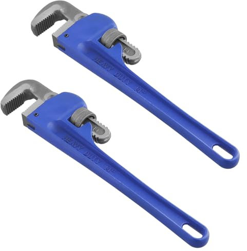 PINGEUI 2 PCS 14 Inch Straight Pipe Wrenches, Jaw Opening Adjustable Handle Plumbing Pipe Wrench for Plumbing, Mechanics, Auto Repair