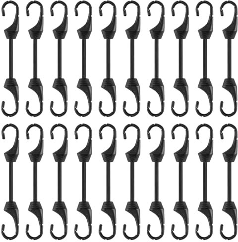 TaoTazon Spanngummi mit Haken 20 Stück, Expander mit Haken 10 cm, Multifunktional Hochbelastbare Planenspanner Gummispanner mit Haken für Banner Plakate Zelte