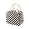 Nanxson Isolierte Kühltasche 9L, Kordsamt Thermotasche Lunchtasche Tragbar Lunchbox Faltbare Isoliertasche für Arbeit Schule Büro Picknick Reise (9L,Weiß Schwarz)