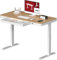 SANODESK Elektrisch Höhenverstellbarer Schreibtisch mit Schublade, Touch Funktion und USB Anschlüssen, 120 x 60 cm, Ahorn-Optik Tischplatte und Weißer Rahmen