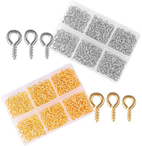SHINEOFI Eyelet Screw Jewelry Making Supplies Screw Eye Pins for DIY Pendant Accessories Durable Iron Craft for Necklaces Bracelets