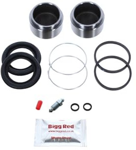Bigg Red - Front Brake Caliper Rebuild Repair Kit + Pistons - Compatible with Triumph Herald & Spitfire