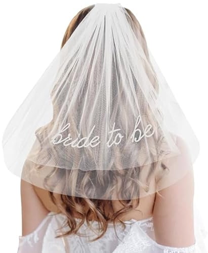Sikweny Hochzeit Brautschleier 72cm Schleier Kurz Elegent Braut | Bridal Tüll mit Kamm für Junggesellinnenabschied Traumhochzeit Hochzeit Zubehör