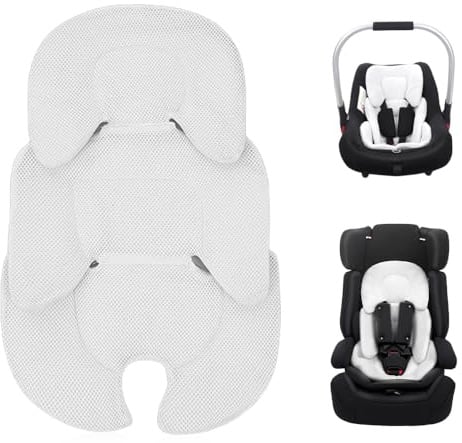 AVCXEC Sitzverkleinerer Babyschale, Neugeboreneneinsatz Babyschale, Neugeborenen Einsatz für Babyschale, Weiches Sitzauflage für Babyschale, Körperstütze und Kopf für Babyautositze (Weiß)