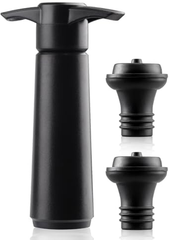 Wine Saver Vacuum Pump with 2 Stoppers Reusable Keeps Fresh Longer | Wine Preserver Pump, Bottle Sealer Stoppers, Manual Easy Air Remover for Sparkling Beer Champagne Stoppers Accessories