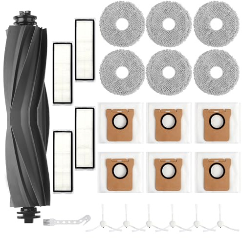 24 accessori per Dreame L10s Ultra, L10 Ultra, L10s Plus, per Xiaomi X20+ / X10+. 1 spazzola principale, 4 filtri, 6 panni per la pulizia, 6 sacchetti per la polvere, 6 spazzole laterali, 1 spazzola