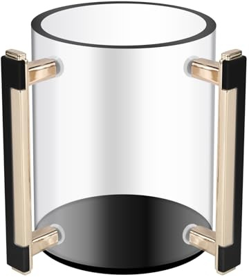 Buhdjfnke Vaso de lavado de manos de acrílico para oración judía, diseño redondo con asas de metal para lavaplatos de manos.