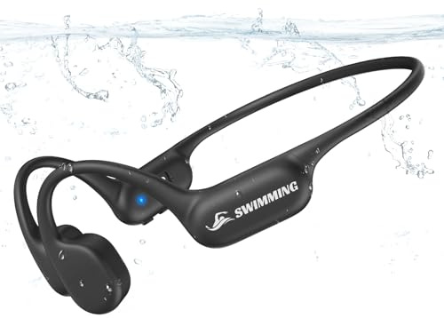 Guudsoud Swimming Headphones, Bone Conduction Headphones, IP68 Waterproof Underwater Wireless Bluetooth 5.4 with MP3 Player 32GB Memory,Open Ear Sport Earphones for Swimming,Surf,Running,Cycling