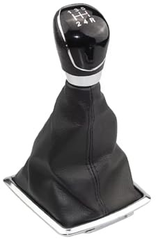 OUVECR Manija Palanca Cambios para Ford para Fiesta 2008-2012 para Focus Mk2 2005-2011 5/6 Velocidad Perilla Palanca Cambios Coche Collar Perilla Cambio Marchas(Small Black 5 Thread)