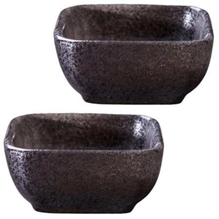 NIYANGLE Set 2 Piatti Ceramica Quadrati per Salse e Condimenti, 1 Scomparto, Sicuri, Versatili per Ristorante e Casa