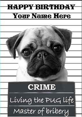 Refpidpug2 Geburtstagskarte mit Mops-Motiv, A5