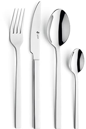 PW Paul Wirths EDGE 8100 Besteck Set für 6 Personen, Essbesteck 24 teilig, Edelstahl rostfrei, poliert & spülmaschinenfest, Tafelbesteck mit Besteckkasten