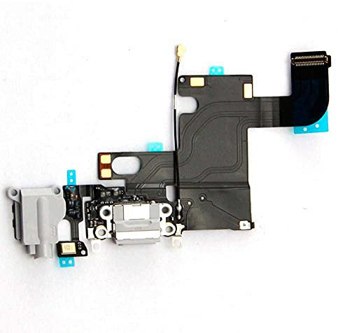 OcioDual Conector de Carga Flex Dock Compatible con iPhon 6 4.7 Microfono Audio Jack Auriculares Gris