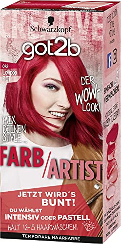 SCHWARZKOPF GOT2B Farb/Artist, Haarfarbe 092 Lollipop Rot, 3er Pack (3 x 80 ml)