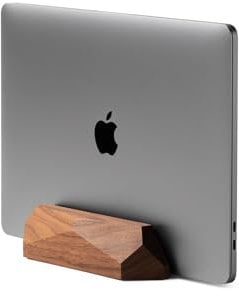 OAKYWOOD Vertical Laptop Stand Wood - Adjustable Wooden Dock for Desk, Compatible with All MacBook Pro, MacBook Air, iPad, Handmade Walnut Oak Wood, Computer Stand, Laptop Holder