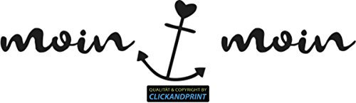 CLICKANDPRINT Aufkleber » Moin Moin, 10x2,3cm, Schwarz Metallic • Dekoaufkleber/Autoaufkleber/Sticker/Decal/Vinyl