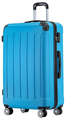 BEIBYE Hartschalen-Koffer Trolley Rollkoffer Reisekoffer Handgepäck 4 Rollen (M-L-XL-Set) (Turquoise, XL)
