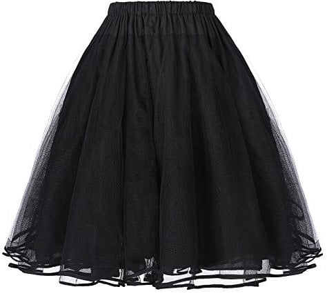 Belle Poque Women Vintage Underskirts Netting Petticoat for Vintage Dress Black(BP0229-1) Plus Size: 0X