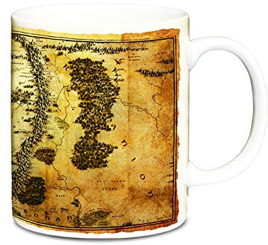 Logoshirt® The Hobbit I Mittelerde I Karte I Porzellan Tasse Kaffeebecher, 300 ml I spülmaschinenfest & mikrowellengeeignet I in farbiger Geschenkverpackung I Lizenziertes Original Design