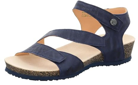 THINK! Damen DUMIA chromfrei gegerbte nachhaltige Sandale, INDIGO 8000