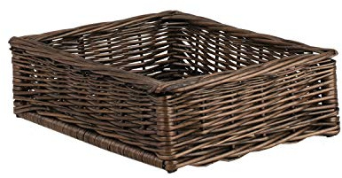 e-wicker24 Alles aus Weide Weidentablett, Auslagekorb dunkelbraun, Verkaufskorb, Weidenschale Aufbewahrungskorb, Präsentationskorb, Kiste aus Weide, Korb für Backwaren